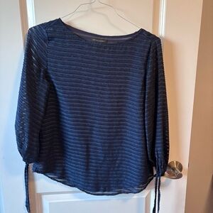 Banana Republic Navy Textured Blouse